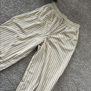 Striped Beige Women's Joggers